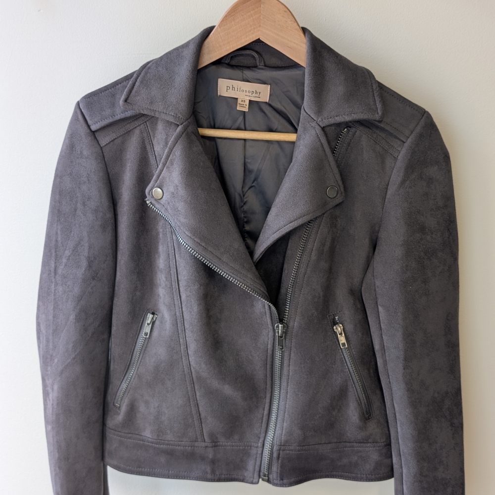 Philosophy Women's Charcoal Leather Jacket